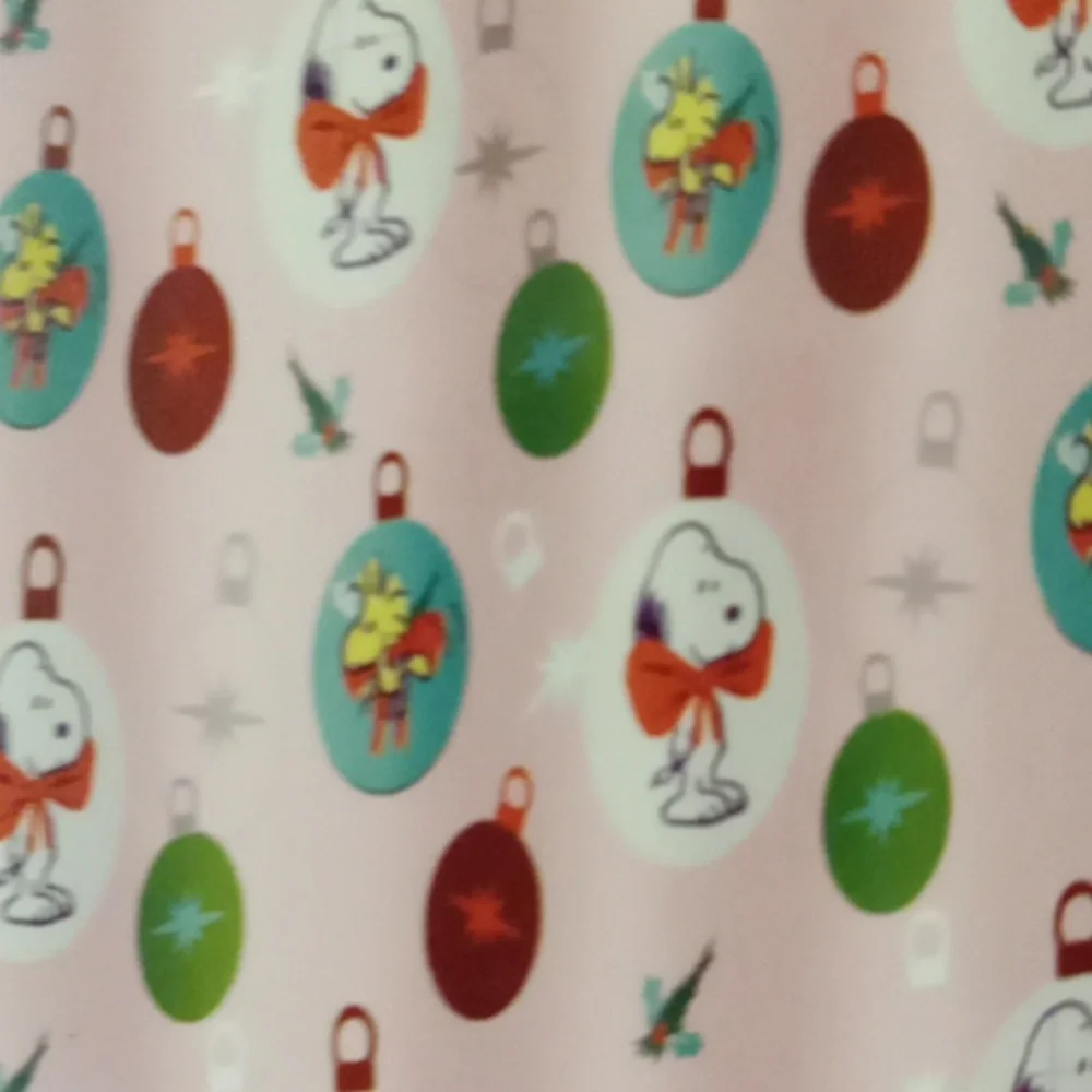 Peanuts Snoopy Christmas Shower Curtain with Red and Blue Accents